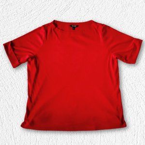 Ralph Lauren Stretch Cotton Boat Neck Tee Red